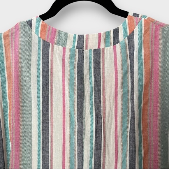 Emery Rose Striped Print Batwing Sleeve Tunic Dress - Picture 8 of 11